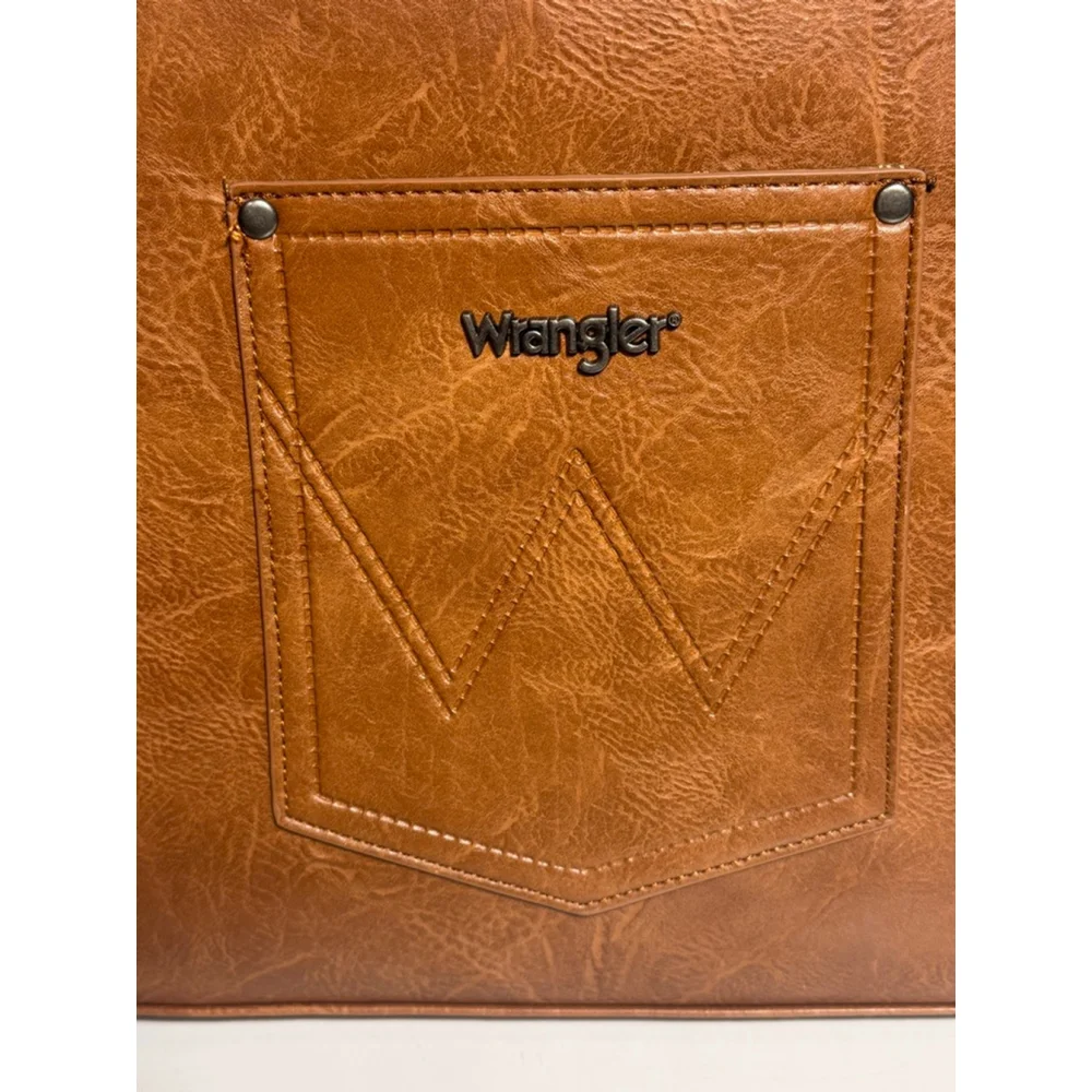 Wrangler Brown Floral Embossed Western Fringe Crossbody Shoulder Bag Cowgirl - Picture 9 of 11